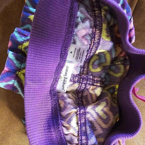 Jumping Beans Girls' Purple Heart Print Shorts Size 6 - Picture 2 of 3